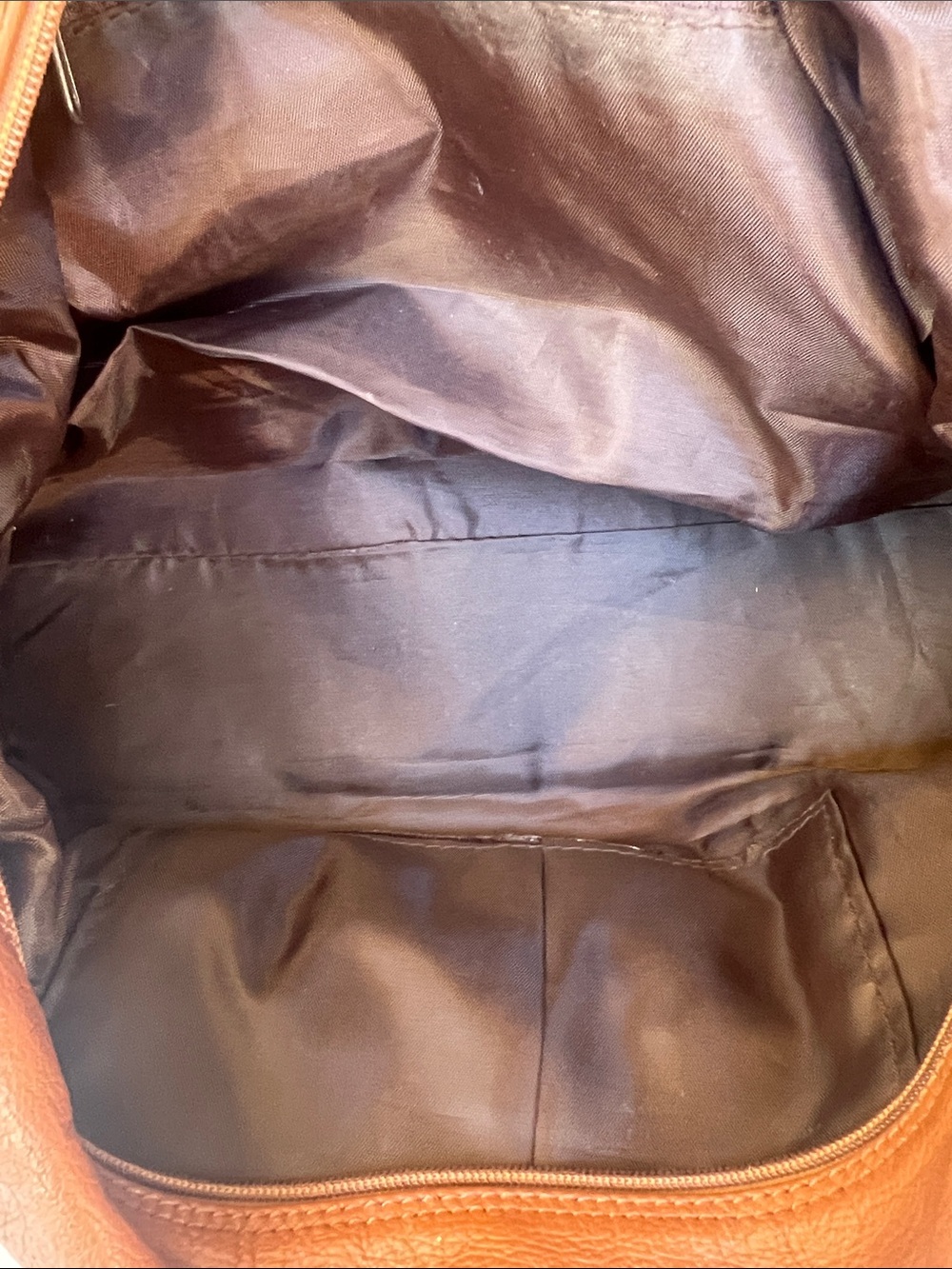 Deborah Gallo Classic Brown Leather Satchel Handbag - Picture 6 of 7
